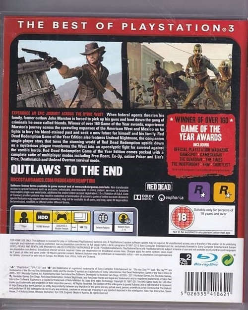 Red Dead Redemption Game of the Year Edition - Essentials - PS3 - (B Grade) (Genbrug)